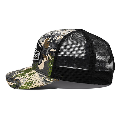 Custom Logo Mesh Back Trucker Hat Grosir 6 Panel Kamuflase Trucker Cap Pribadi