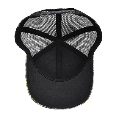 Custom Logo Mesh Back Trucker Hat Grosir 6 Panel Kamuflase Trucker Cap Pribadi
