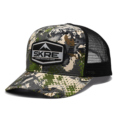 Custom Logo Mesh Back Trucker Hat Grosir 6 Panel Kamuflase Trucker Cap Pribadi