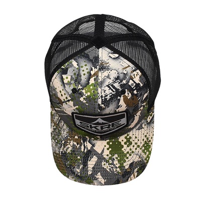Custom Logo Mesh Back Trucker Hat Grosir 6 Panel Kamuflase Trucker Cap Pribadi