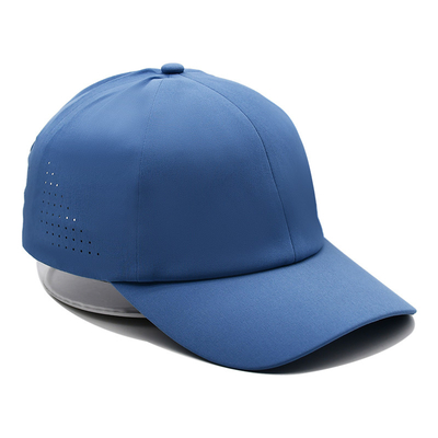 Grosir Plain 6 Panel Ringan Cepat kering Olahraga Baseball Cap Kinerja Laser Cut Hole Olahraga Ayah topi