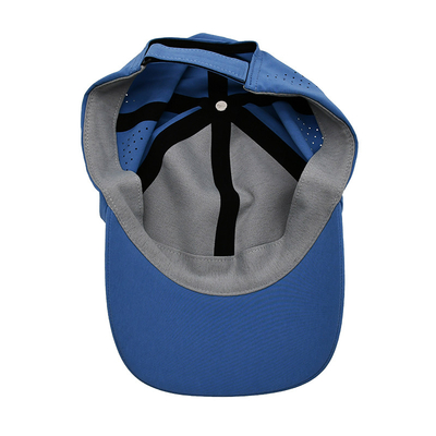 Grosir Plain 6 Panel Ringan Cepat kering Olahraga Baseball Cap Kinerja Laser Cut Hole Olahraga Ayah topi