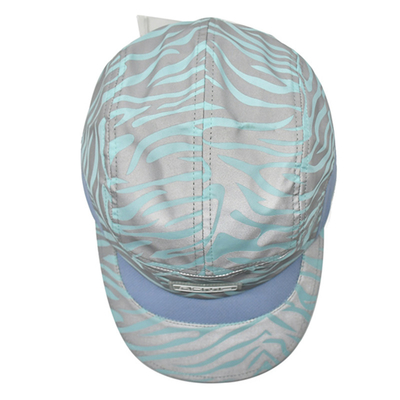 Outdoor Adjustable Baseball Sports Cap Ringan Reflektif Cepat Kering 5 Panel Sports Hat dengan Buckle Back