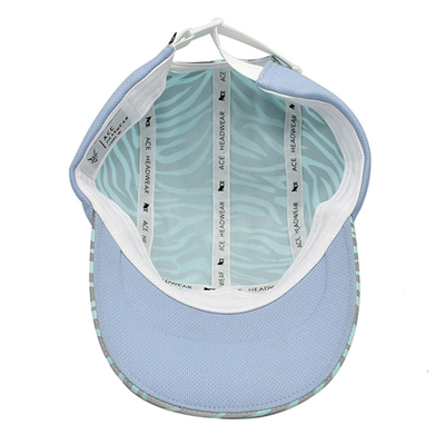 Outdoor Adjustable Baseball Sports Cap Ringan Reflektif Cepat Kering 5 Panel Sports Hat dengan Buckle Back
