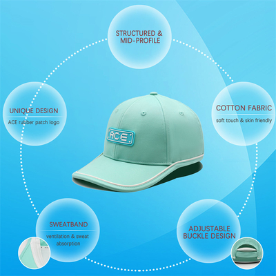 OEM Custom Ace Karet Patch Logo PVC Baseball Cap 6 Panel Olahraga Topi Gorras