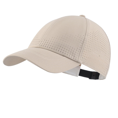 Grosir Custom 6 Panel Unisex Laser Perforated Waterproof Baseball Golf Cap Hat Mesh Sport Hat