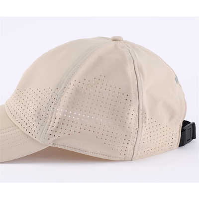 Grosir Custom 6 Panel Unisex Laser Perforated Waterproof Baseball Golf Cap Hat Mesh Sport Hat