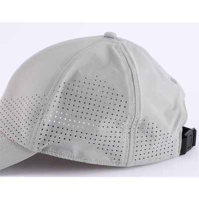 Grosir Custom 6 Panel Unisex Laser Perforated Waterproof Baseball Golf Cap Hat Mesh Sport Hat