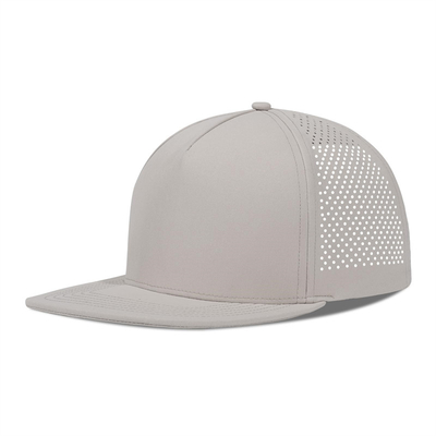 Kecepatan cepat kering Laser Golf Performance Snapback Hat Perforated Flat Brim Cap