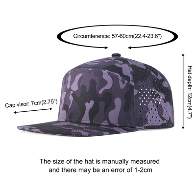 Customized Snapback Cap Performa yang disesuaikan Laser Cut Hole Cap Snapback yang perforasi