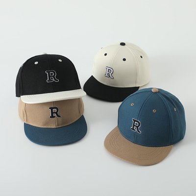 Kualitas tinggi Anak-anak Katun Flat Brim Sport Topi bordir Surat Anak Outdoor Snapback Cap