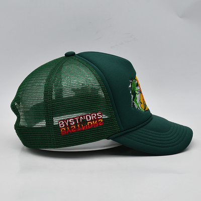 Custom Embroidery 5 Panel Foam Trucker Caps Kualitas Tinggi Tali Trucker Cap dengan Logo