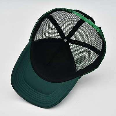 Custom Embroidery 5 Panel Foam Trucker Caps Kualitas Tinggi Tali Trucker Cap dengan Logo
