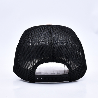 Profil tinggi 3D bordir tali Truker Topi Custom Logo Mesh Kembali Truker Cap