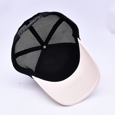 Profil tinggi 3D bordir tali Truker Topi Custom Logo Mesh Kembali Truker Cap