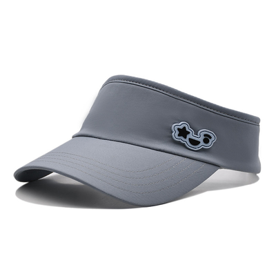 Summer Outdoor Running Sun Visor Cap Custom Gray Tennis Visor Hat untuk Golf
