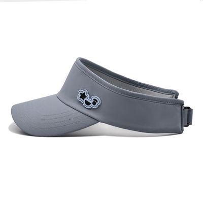 Summer Outdoor Running Sun Visor Cap Custom Gray Tennis Visor Hat untuk Golf