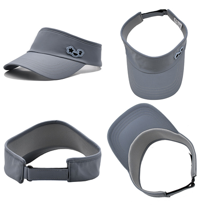 Summer Outdoor Running Sun Visor Cap Custom Gray Tennis Visor Hat untuk Golf