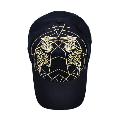 Unisex Luxury Black Baseball Hat Bersulam Gorras Custom Logo 5 Panel Kap Baseball Katun