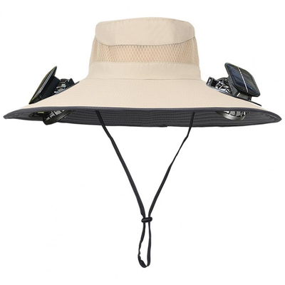 Topi Matahari Brim Lebar Luar Ruangan Kipas Surya Kustom Grosir Memancing Topi Ember Portabel
