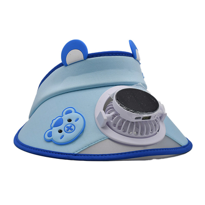 Grosir Korea Cute Little Bear Anak-anak Solar Fan Hat Custom Outdoor Boys Girls Sunshade Kartun Wide Brim Sun Visor Hat Cap