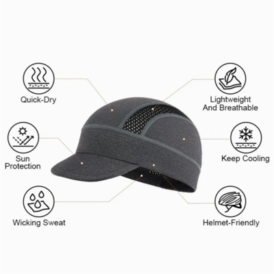 Topi Sepeda Kustom Cepat Kering Bernapas Topi Olahraga Penyerap Kelembaban Bernapas Di Bawah Helm Tipis