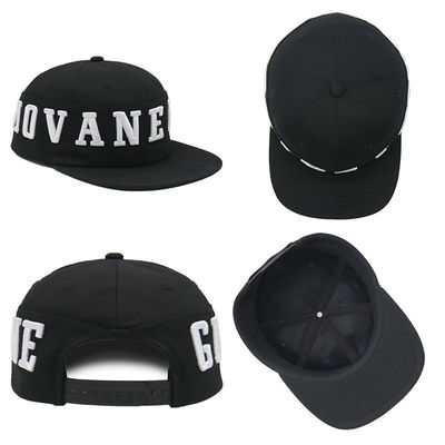 Pemasok Topi Snapback Bordir 3D Kustom, Topi Hip Hop 6 Panel Brim Datar Berkualitas Tinggi