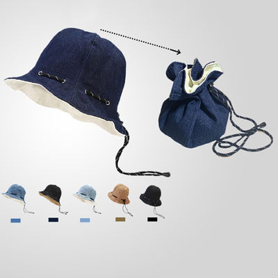 Penjualan panas topi nelayan grosir Musim semi dan musim panas Pakai berbalik ke dalam tas Katun dewasa Unisex polos kembali Bucket topi