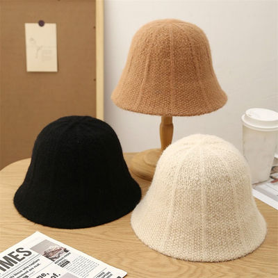 Fashion Autumn Winter Bucket Hat Knit Windproof Fisherman Hats Casual Cold Proof Panama Cap for Women