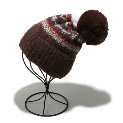 Musim Gugur Musim Dingin Topi Wol Hugger Toque Cap Stoking Head Watch Bohemian Geometric Knitted Fleece Tepak