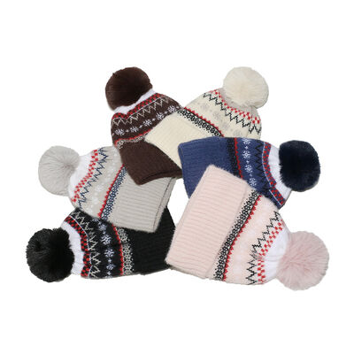 Musim Gugur Musim Dingin Topi Wol Hugger Toque Cap Stoking Head Watch Bohemian Geometric Knitted Fleece Tepak
