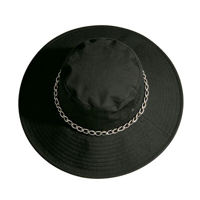 Topi Bucket Nelayan Pinggiran Lebar 100% Katun dengan Logo Kustom untuk Perlindungan Matahari Luar Ruangan