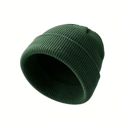 Topi Beanie dengan lingkar dewasa dan bahan akrilik untuk kehangatan musim dingin