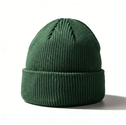 Topi Beanie dengan lingkar dewasa dan bahan akrilik untuk kehangatan musim dingin