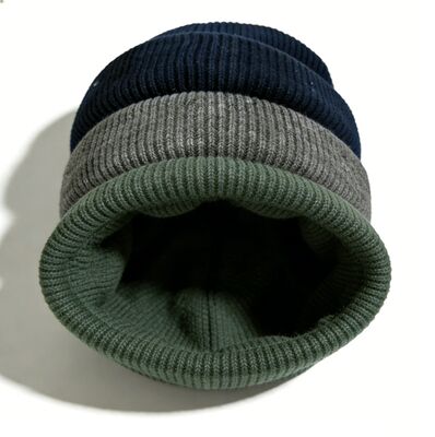 Custom Logo Knit Beanie Hat dengan bahan akrilik dan lingkar 58cm untuk kehangatan musim dingin