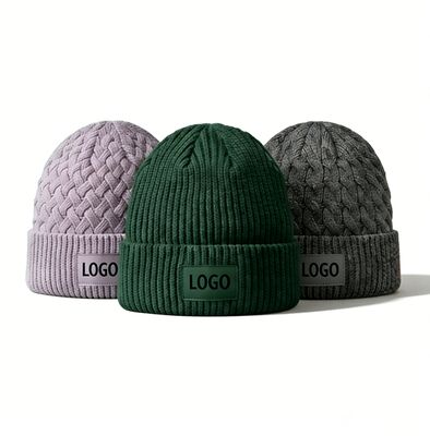 Warna yang dapat disesuaikan Unisex Knitt Beanie Hat dengan Hat Dewasa Lingkaran untuk Panas Musim Dingin