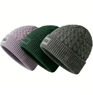 Warna yang dapat disesuaikan Unisex Knitt Beanie Hat dengan Hat Dewasa Lingkaran untuk Panas Musim Dingin