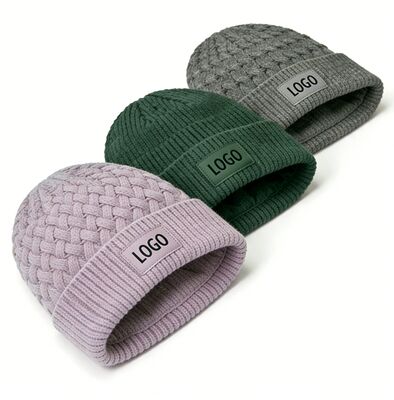 Warna yang dapat disesuaikan Unisex Knitt Beanie Hat dengan Hat Dewasa Lingkaran untuk Panas Musim Dingin