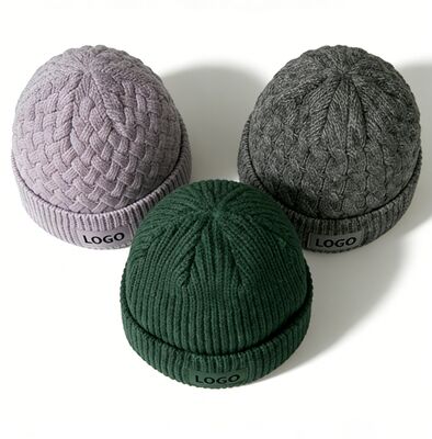 Warna yang dapat disesuaikan Unisex Knitt Beanie Hat dengan Hat Dewasa Lingkaran untuk Panas Musim Dingin