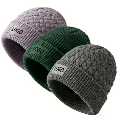 Warna yang dapat disesuaikan Unisex Knitt Beanie Hat dengan Hat Dewasa Lingkaran untuk Panas Musim Dingin