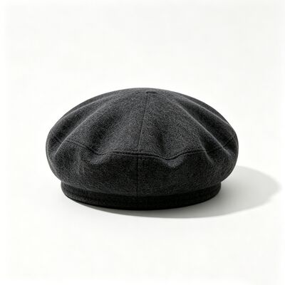 Topeng Beret Gray Kelasik dengan Beret Padded Beret Cap Wool Blend Fabric untuk kenyamanan dan daya tahan