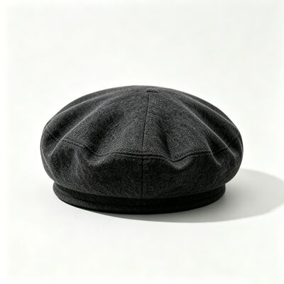 Topeng Beret Gray Kelasik dengan Beret Padded Beret Cap Wool Blend Fabric untuk kenyamanan dan daya tahan