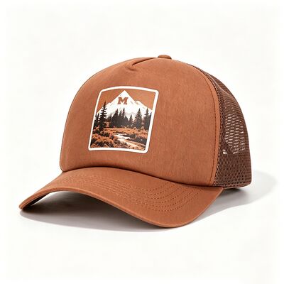 Kap truk kapas Sweatband dengan 6 atau eyelets khusus panel mesh tahan lama penutupan snapback diatur sempurna untuk kegiatan di luar ruangan
