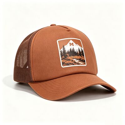 Kap truk kapas Sweatband dengan 6 atau eyelets khusus panel mesh tahan lama penutupan snapback diatur sempurna untuk kegiatan di luar ruangan