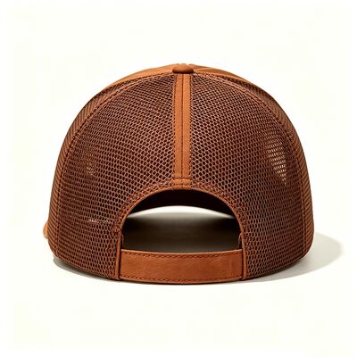 Kap truk kapas Sweatband dengan 6 atau eyelets khusus panel mesh tahan lama penutupan snapback diatur sempurna untuk kegiatan di luar ruangan