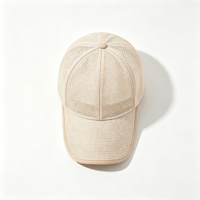 Topi Bisbol 6 Panel Profil Tinggi Kain Bernapas Perawatan Cuci Tangan Krem Menjaga Kepala Tetap Dingin Selama Aktivitas Fisik
