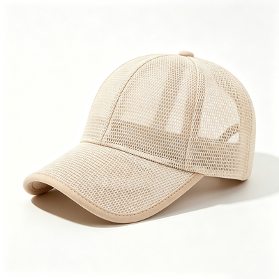 Topi Bisbol 6 Panel Profil Tinggi Kain Bernapas Perawatan Cuci Tangan Krem Menjaga Kepala Tetap Dingin Selama Aktivitas Fisik