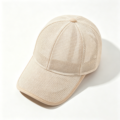 Topi Bisbol 6 Panel Profil Tinggi Kain Bernapas Perawatan Cuci Tangan Krem Menjaga Kepala Tetap Dingin Selama Aktivitas Fisik