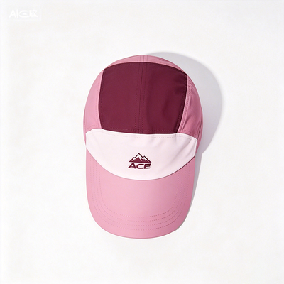 Flat Brim 5 Panel Camper Hat dengan Logo yang dapat disesuaikan dan Tali Hook-and-Loop untuk Kegiatan Luar Ruang