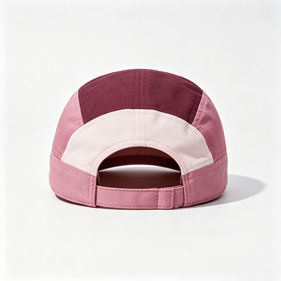 Flat Brim 5 Panel Camper Hat dengan Logo yang dapat disesuaikan dan Tali Hook-and-Loop untuk Kegiatan Luar Ruang